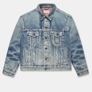 SEEKINGS QUILTED DENIM LINER JACKET IN VINTAGE WASHED INDIGO / NWTS / SMALL